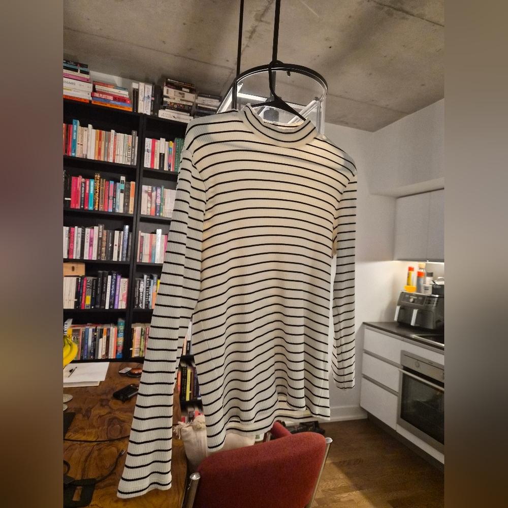 UNIQLO Striped Long Sleeve Turtleneck Top